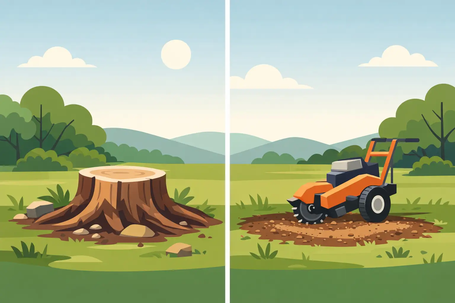 Before and After Stump Removal
