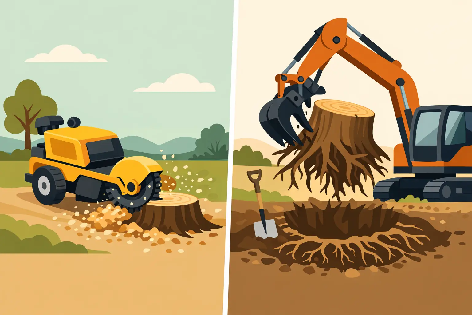 Stump Grinding Versus Root Removal